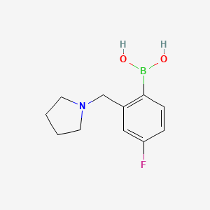 Chemical structure of 4-Fluoro-2-(pyrrolidin-1-ylmethyl)phenylboronic acid