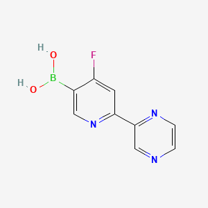 Chemical structure of 4-Fluoro-2-(pyrazin-2-yl)pyridine-5-boronic acid