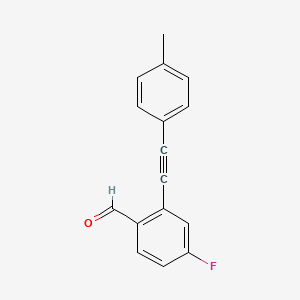 Chemical structure of 4-Fluoro-2-(p-tolylethynyl)benzaldehyde