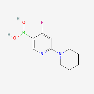 Chemical structure of 4-Fluoro-2-(piperidin-1-yl)pyridine-5-boronic acid
