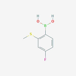 Chemical structure of 4-Fluoro-2-(methylthio)phenylboronic acid