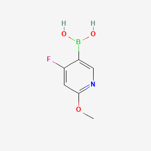 Chemical structure of 4-Fluoro-2-(methoxy)pyridine-5-boronic acid