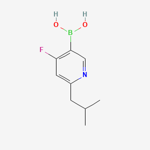 Chemical structure of 4-Fluoro-2-(iso-butyl)pyridine-5-boronic acid
