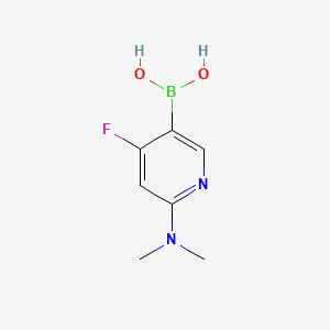 Chemical structure of 4-Fluoro-2-(dimethylamino)pyridine-5-boronic acid