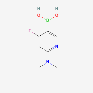 Chemical structure of 4-Fluoro-2-(diethylamino)pyridine-5-boronic acid