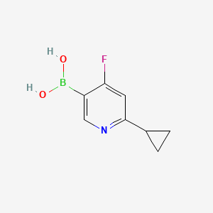 Chemical structure of 4-Fluoro-2-(cyclopropyl)pyridine-5-boronic acid