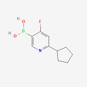 Chemical structure of 4-Fluoro-2-(cyclopentyl)pyridine-5-boronic acid