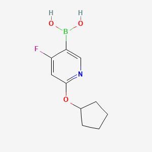 Chemical structure of 4-Fluoro-2-(cyclopentoxy)pyridine-5-boronic acid