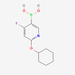 Chemical structure of 4-Fluoro-2-(cyclohexyloxy)pyridine-5-boronic acid