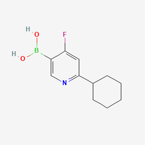 Chemical structure of 4-Fluoro-2-(cyclohexyl)pyridine-5-boronic acid