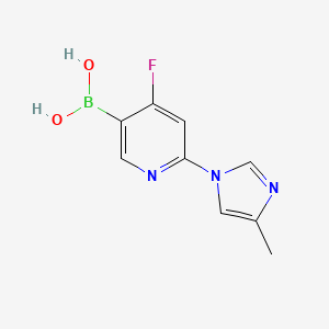 Chemical structure of 4-Fluoro-2-(4-methylimidazol-1-yl)pyridine-5-boronic acid