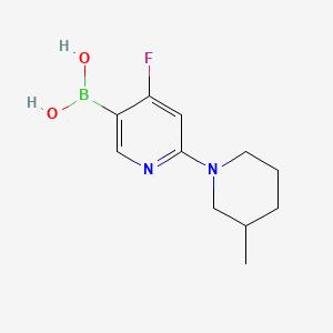 Chemical structure of 4-Fluoro-2-(3-methylpiperidin-1-yl)pyridine-5-boronic acid