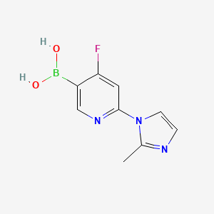 Chemical structure of 4-Fluoro-2-(2-methylimidazol-1-yl)pyridine-5-boronic acid