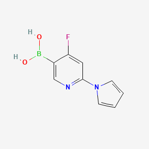 Chemical structure of 4-Fluoro-2-(1H-pyrrol-1-yl)pyridine-5-boronic acid