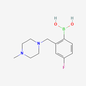 Chemical structure of 4-Fluoro-2-((4-methylpiperazin-1-yl)methyl)phenylboronic acid