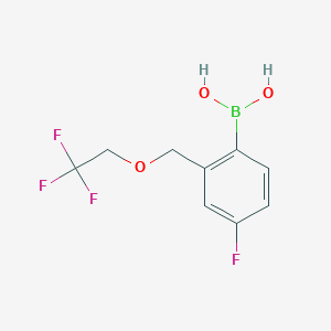 Chemical structure of 4-Fluoro-2-((2,2,2-trifluoroethoxy)methyl)phenylboronic acid