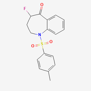 Chemical structure of 4-fluoro-1-tosyl-3,4-dihydro-1H-benzo[b]azepin-5(2H)-one