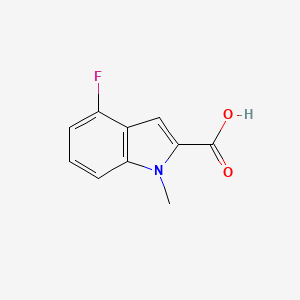 Chemical structure of 4-Fluoro-1-methyl-1H-indole-2-carboxylic acid