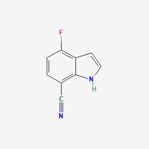 Chemical structure of 4-Fluoro-1H-indole-7-carbonitrile
