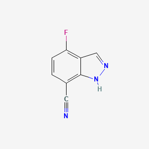 Chemical structure of 4-Fluoro-1H-indazole-7-carbonitrile