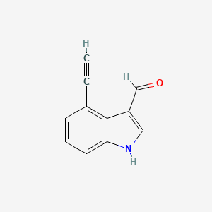 Chemical structure of 4-Ethynyl-1H-indole-3-carbaldehyde