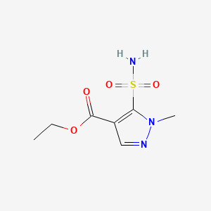 Chemical structure of 4-Ethyl-1H-pyrazole-5-sulfonamide Acetate