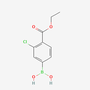 Chemical structure of 4-Ethoxycarbonyl-3-chlorophenylboronic acid