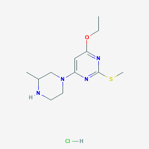Chemical structure of 4-Ethoxy-6-(3-Methyl-piperazin-1-yl)-2-Methylsulfanyl-pyriMidine hydrochloride