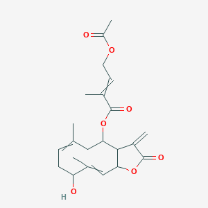Chemical structure of 4E-Deacetylchromolaenide 4'-O-acetate