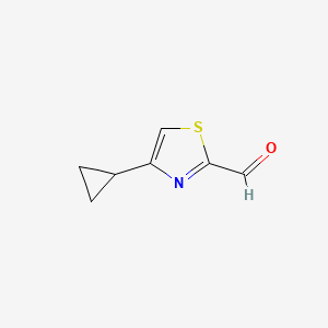 Chemical structure of 4-Cyclopropylthiazole-2-carbaldehyde