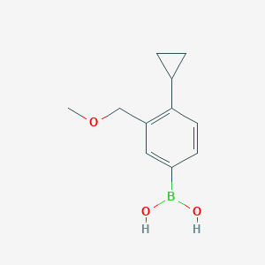 Chemical structure of 4-Cyclopropyl-3-(methoxymethyl)phenylboronic acid