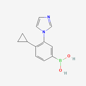Chemical structure of 4-Cyclopropyl-3-(1H-imidazol-1-yl)phenylboronic acid