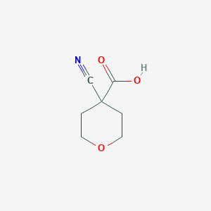 Chemical structure of 4-Cyanotetrahydro-2H-pyran-4-carboxylic acid