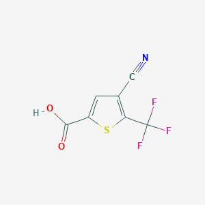 Chemical structure of 4-Cyano-5-(trifluoromethyl)thiophene-2-carboxylic acid