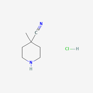 Chemical structure of 4-Cyano-4-methylpiperidine Hydrochloride