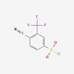 Chemical structure of 4-Cyano-3-(trifluoromethyl)benzene-1-sulfonyl chloride