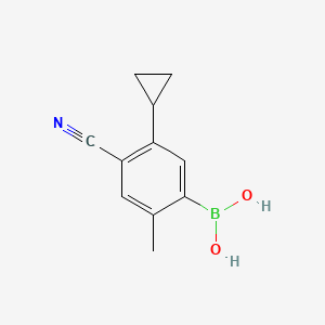 Chemical structure of 4-Cyano-2-methyl-5-cyclopropylphenylboronic acid