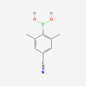 Chemical structure of 4-cyano-2,6-dimethylphenylboronic acid