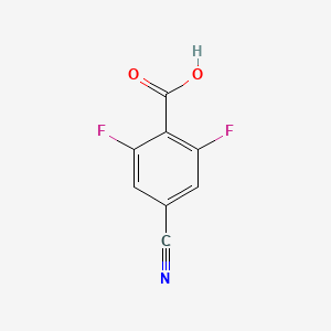 Chemical structure of 4-Cyano-2,6-difluorobenzoic acid