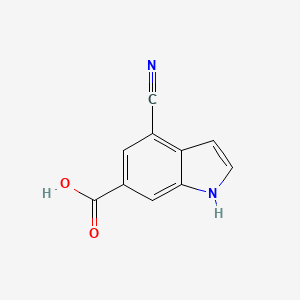 Chemical structure of 4-Cyano-1H-indole-6-carboxylic acid