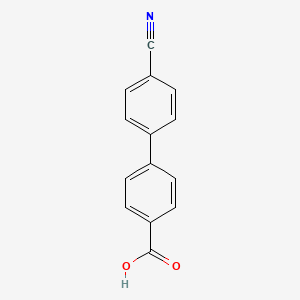 Chemical structure of 4'-Cyano[1,1'-biphenyl]-4-carboxylic acid