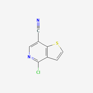 Chemical structure of 4-Chlorothieno[3,2-c]pyridine-7-carbonitrile