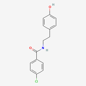 Chemical structure of 4-Chloro-N-[2-(4-hydroxyphenyl)ethyl]benzamide