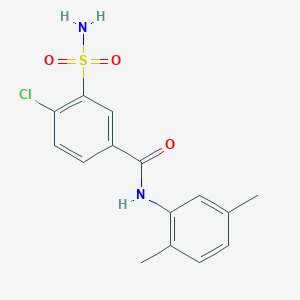 Chemical structure of 4-Chloro-N-(2,5-dimethylphenyl)-3-sulfamoylbenzamide