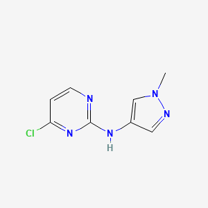 Chemical structure of 4-Chloro-N-(1-methyl-1H-pyrazol-4-yl)pyrimidin-2-amine