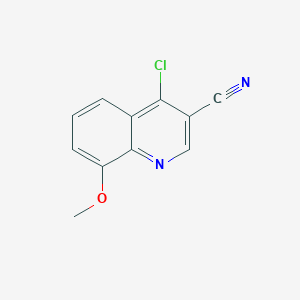 Chemical structure of 4-Chloro-8-methoxyquinoline-3-carbonitrile