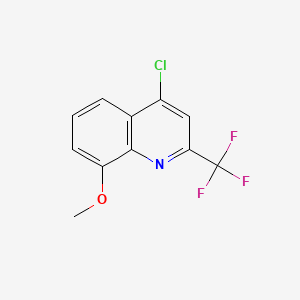 Chemical structure of 4-Chloro-8-methoxy-2-(trifluoromethyl)quinoline