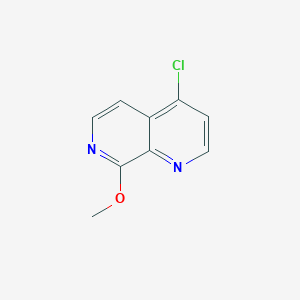 Chemical structure of 4-chloro-8-Methoxy-1,7-naphthyridine