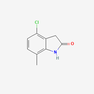 Chemical structure of 4-chloro-7-methyl-2,3-dihydro-1H-indol-2-one
