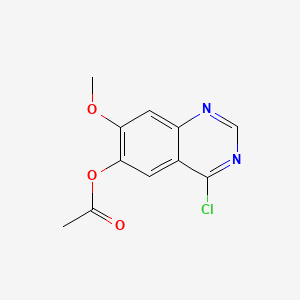 Chemical structure of 4-Chloro-7-methoxyquinazolin-6-yl acetate
